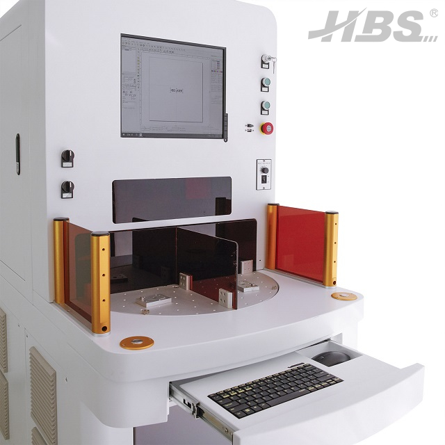 Máquina de marcado láser de fibra de cuatro estaciones HBS-GQ-20G